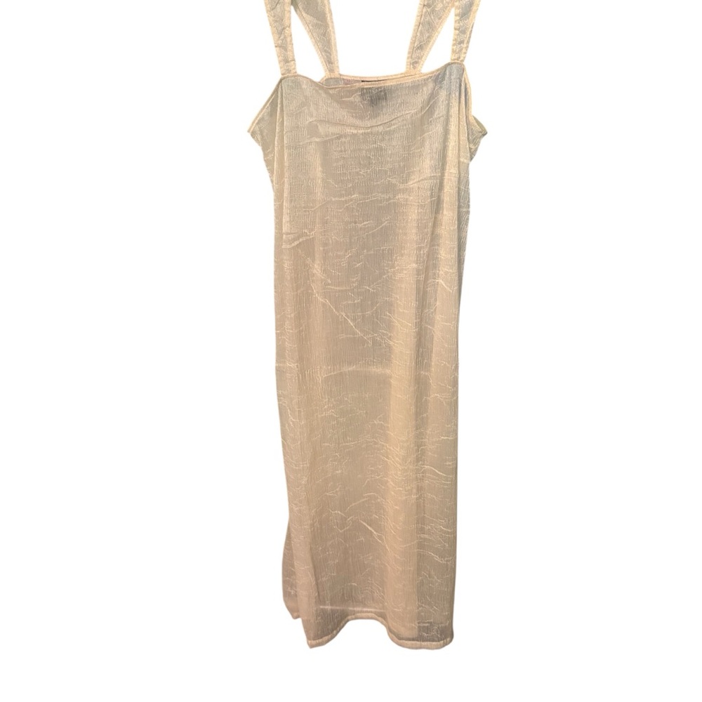 Jussara Sheer Crinkle Mesh Midi, Naked Dress Trend, Chemise Slip